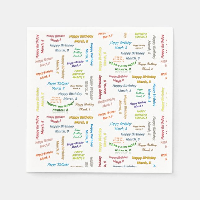 Serviette En Papier Papier serviettes Mars, 8 Anniversaire (Devant)