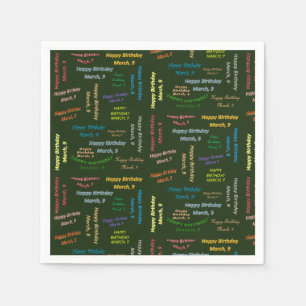 Serviette En Papier Papier serviettes Mars, 9 Anniversaire