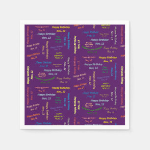 Serviette En Papier Papier serviettes Novembre, 12 Anniversaire