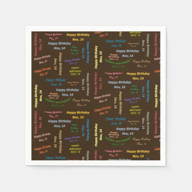 Serviette En Papier Papier serviettes Novembre, 14 Anniversaire (Devant)
