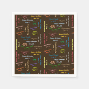 Serviette En Papier Papier serviettes Novembre, 21 Anniversaire