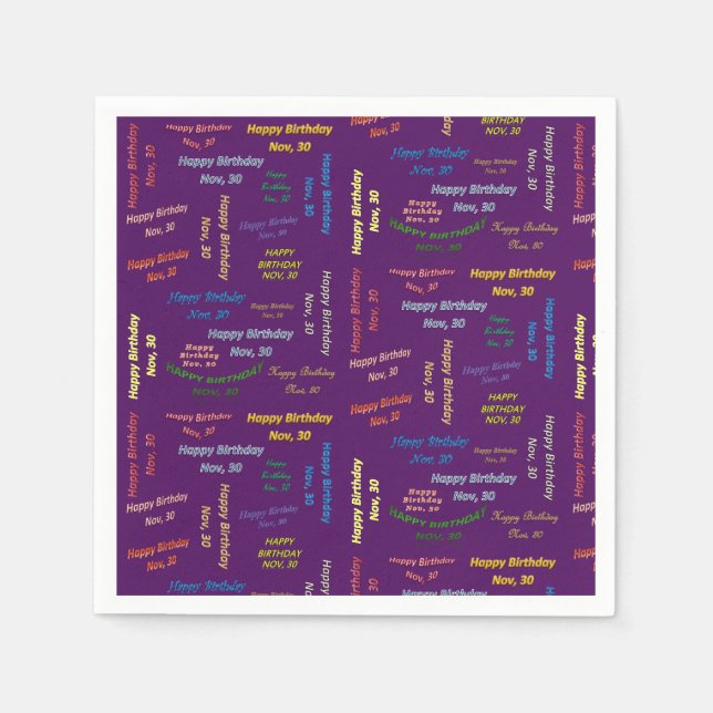 Serviette En Papier Papier serviettes Novembre, 30 Anniversaire (Devant)
