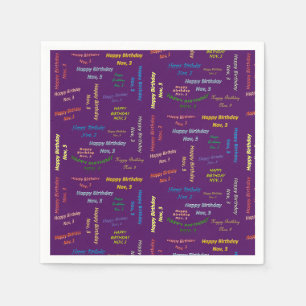 Serviette En Papier Papier serviettes novembre, 3 anniversaire