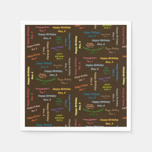 Serviette En Papier Papier serviettes Novembre, 4 Anniversaire
