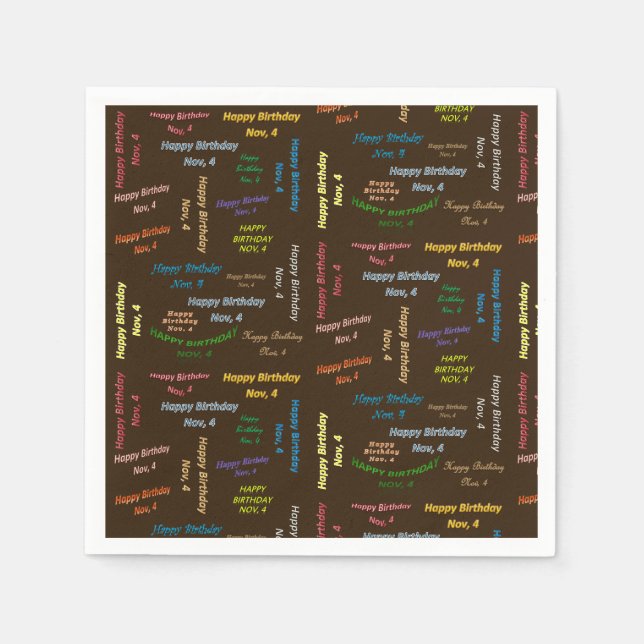 Serviette En Papier Papier serviettes Novembre, 4 Anniversaire (Devant)