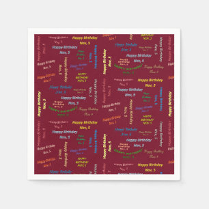 Serviette En Papier Papier serviettes Novembre, 5 Anniversaire