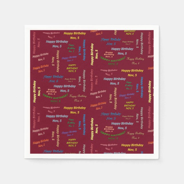 Serviette En Papier Papier serviettes Novembre, 5 Anniversaire (Devant)