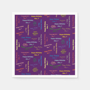 Serviette En Papier Papier serviettes Novembre, 7 Anniversaire