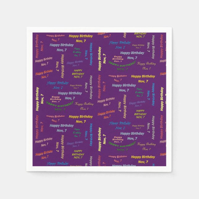 Serviette En Papier Papier serviettes Novembre, 7 Anniversaire (Devant)