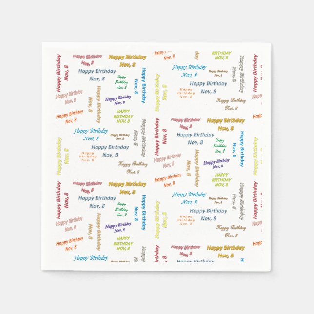 Serviette En Papier Papier serviettes Novembre, 8 Anniversaire (Devant)