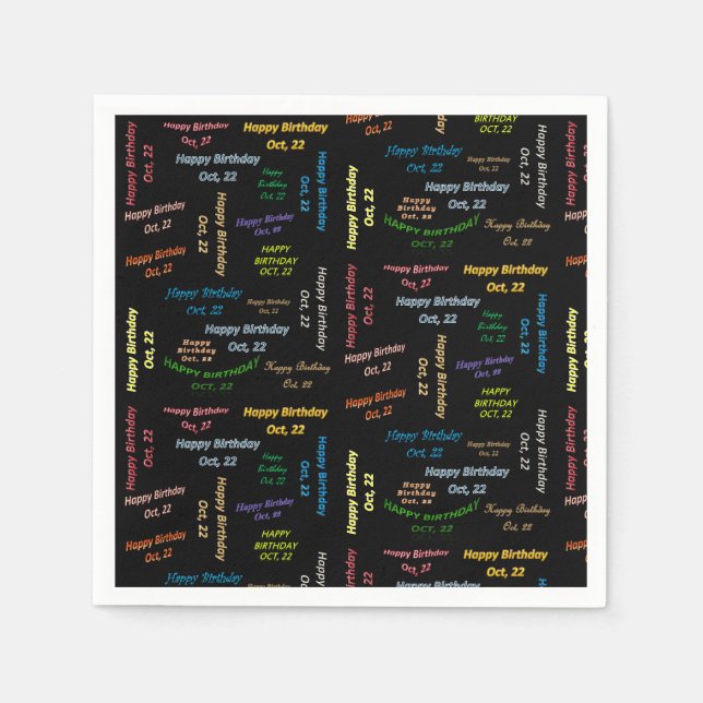 Serviette En Papier Papier serviettes Octobre, 22 Anniversaire (Devant)