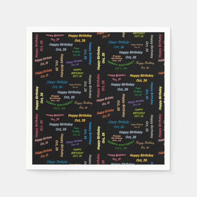 Serviette En Papier Papier serviettes Octobre, 26 Anniversaire (Devant)