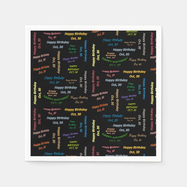 Serviette En Papier Papier serviettes Octobre, 30 Anniversaire (Devant)
