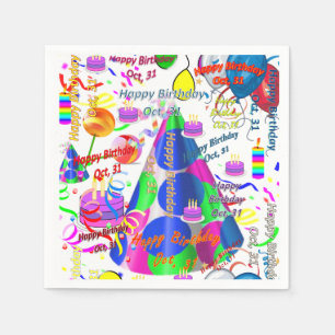Serviette En Papier Papier serviettes Octobre, 31 Anniversaire