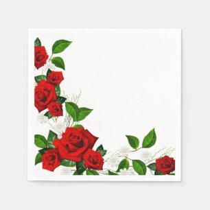 Serviette En Papier Papier serviettes-Roses rouges