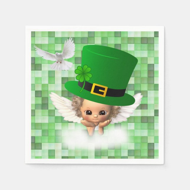 Serviette En Papier Papier serviettes Saint Patrick's Day Angel (Devant)
