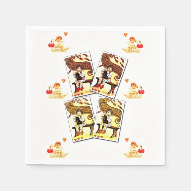 Serviette En Papier Papier serviettes Saint-Valentin (Devant)