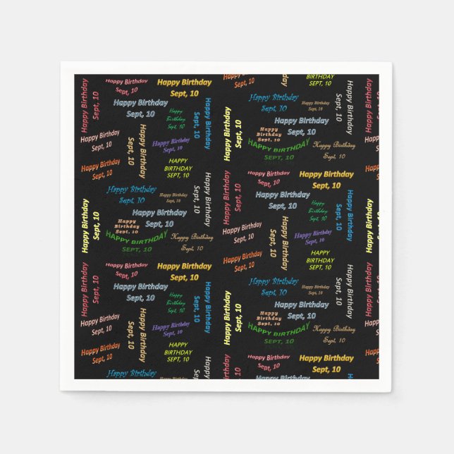 Serviette En Papier Papier serviettes Septembre, 10 Anniversaire (Devant)