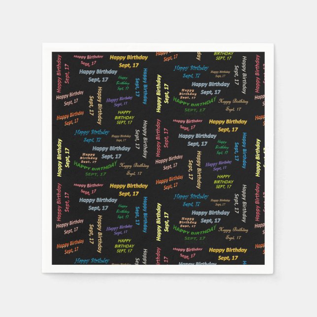 Serviette En Papier Papier serviettes Septembre, 17 Anniversaire (Devant)