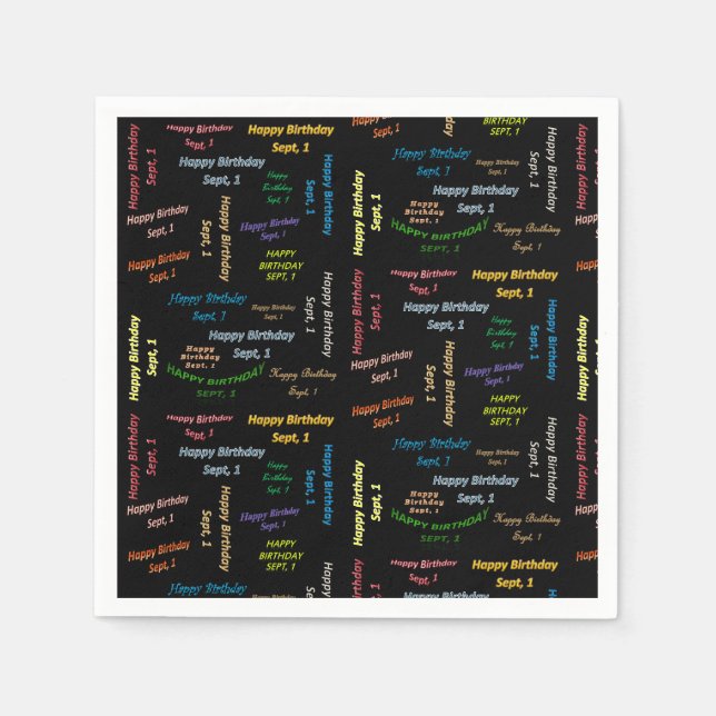 Serviette En Papier Papier serviettes septembre, 1er anniversaire (Devant)