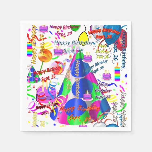 Serviette En Papier Papier serviettes Septembre, 26 Anniversaire (Devant)