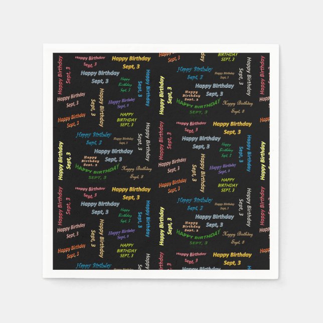 Serviette En Papier Papier serviettes Septembre, 3 Anniversaire (Devant)