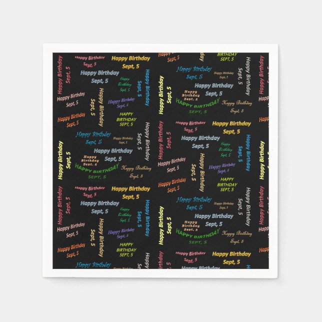 Serviette En Papier Papier serviettes Septembre, 5 Anniversaire (Devant)