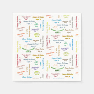 Serviette En Papier Papier serviettes Septembre, 6 Anniversaire