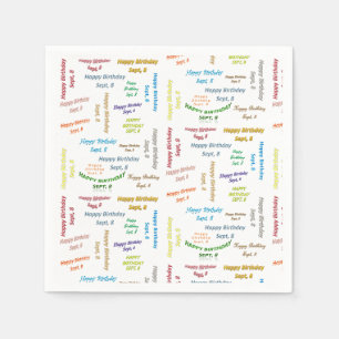 Serviette En Papier Papier serviettes Septembre, 8 Anniversaire
