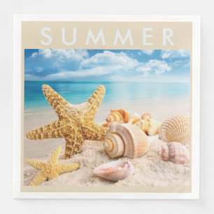 Serviette En Papier Papier Starfish and Seashells