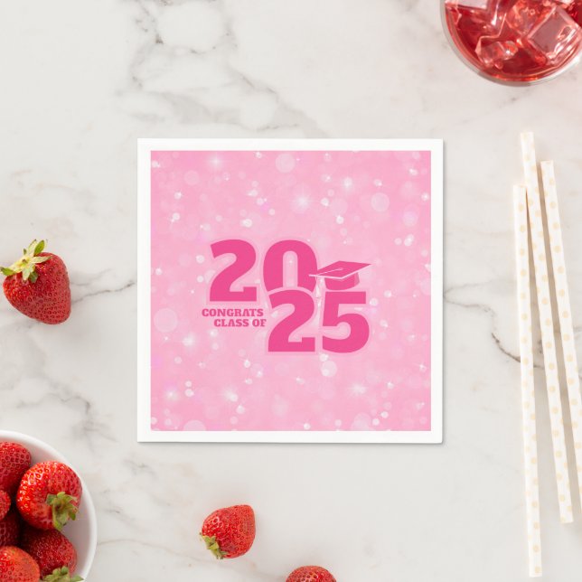 Serviette En Papier Papier tendance Pink Graduation (En situation)