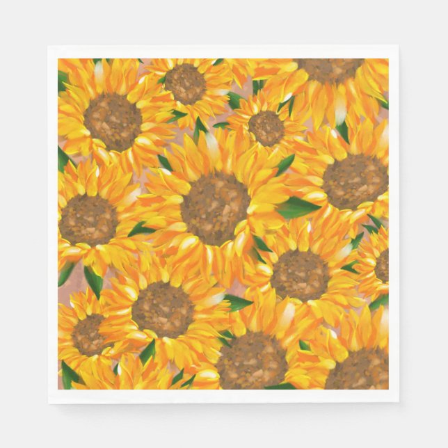 Serviette En Papier Papier tournesol Napkin (Devant)