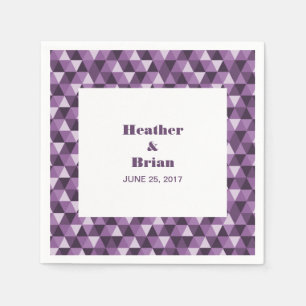 Serviette En Papier Papier Triangles géométriques violet