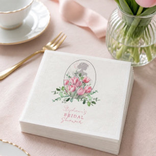 Serviette En Papier Papier Tulipe Rose pour Mariage