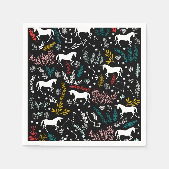 Serviette En Papier Papier Unicorne Napkin (Devant)