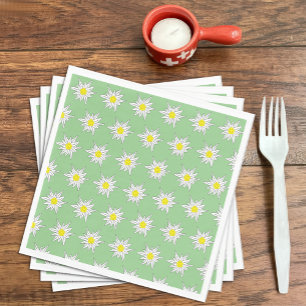 Serviette En Papier Papier vert clair serviettes avec Edelweiss Motif