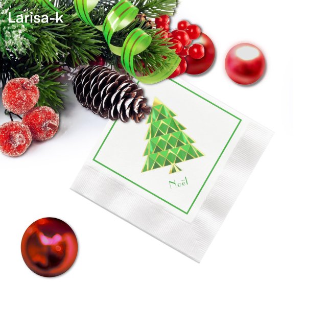 Serviette En Papier Papier vert Joyoux Noel Napkin (Créateur téléchargé)