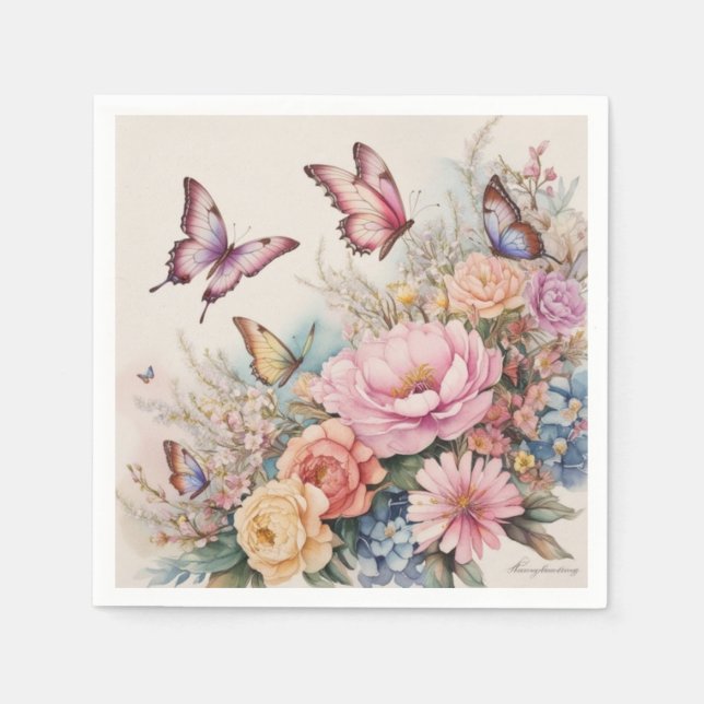 Serviette En Papier Papillon (Devant)