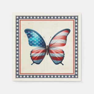 Serviette En Papier papillon 4 juillet patriotique américain