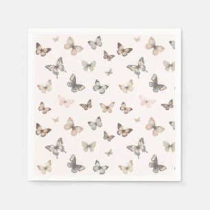 Serviette En Papier Papillon à l'aquarelle Jardin fantaisiste Féminin