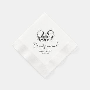 Serviette En Papier Papillon dessiné à la main boit sur moi Cocktail