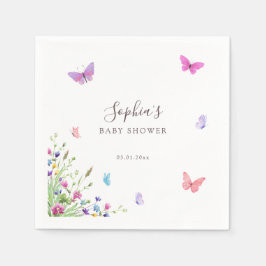 Serviette En Papier Papillon floral rose pourpre nature thème