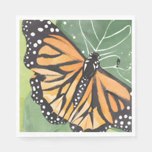Serviette En Papier Papillon Monarque Belle Aquarelle