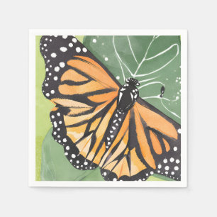 Serviette En Papier Papillon Monarque Belle Aquarelle
