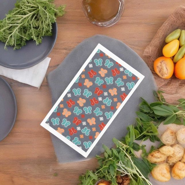 Serviette En Papier Papillon multicolore (dinner napkin)