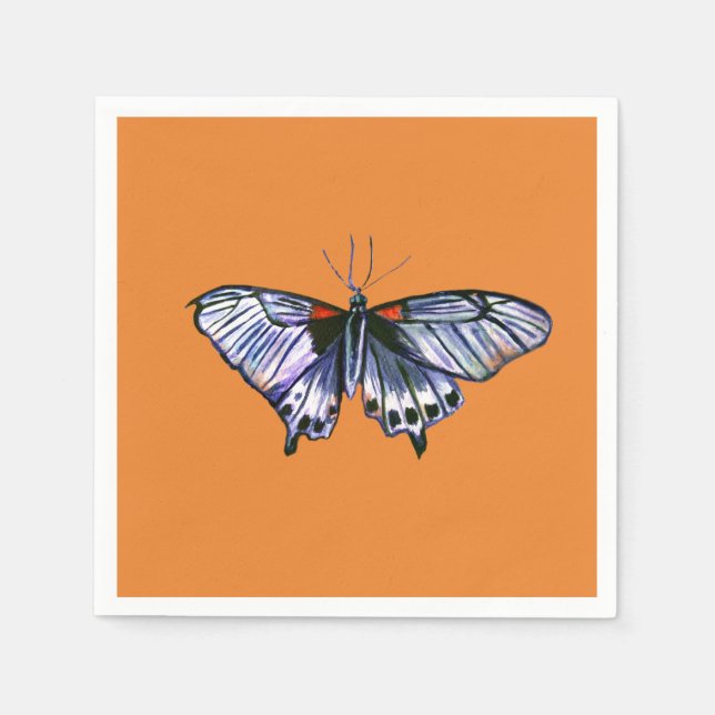 Serviette En Papier Papillon pourpre (Devant)