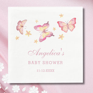 Serviette En Papier Papillon rose Dusty féminin Baby Girl Douche
