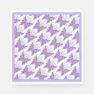 Serviette En Papier Papillon violet 31 serviettes
