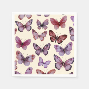 Serviette En Papier Papillons Aquarelle Anniversaire Baby shower nupti