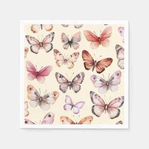 Serviette En Papier Papillons Aquarelle Anniversaire Baby shower nupti